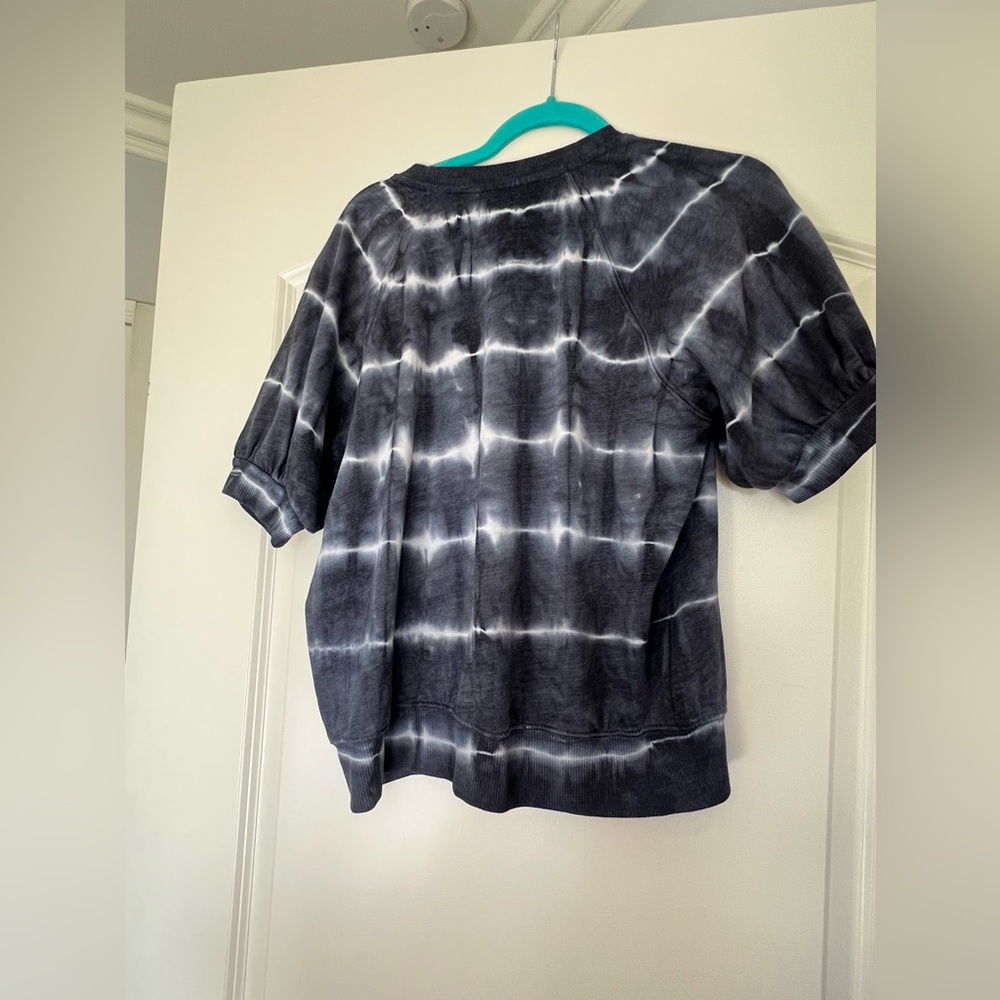 Sundry Tie Dye Puff Sleeve Raglan Sweatshirt in Navy/White Size S (4-6) - Picture 15 of 15